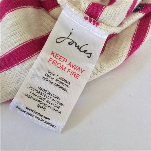 JOULES STRIPED EMBELLISHED COTTON TOP SIZE… - Picture 6 of 8